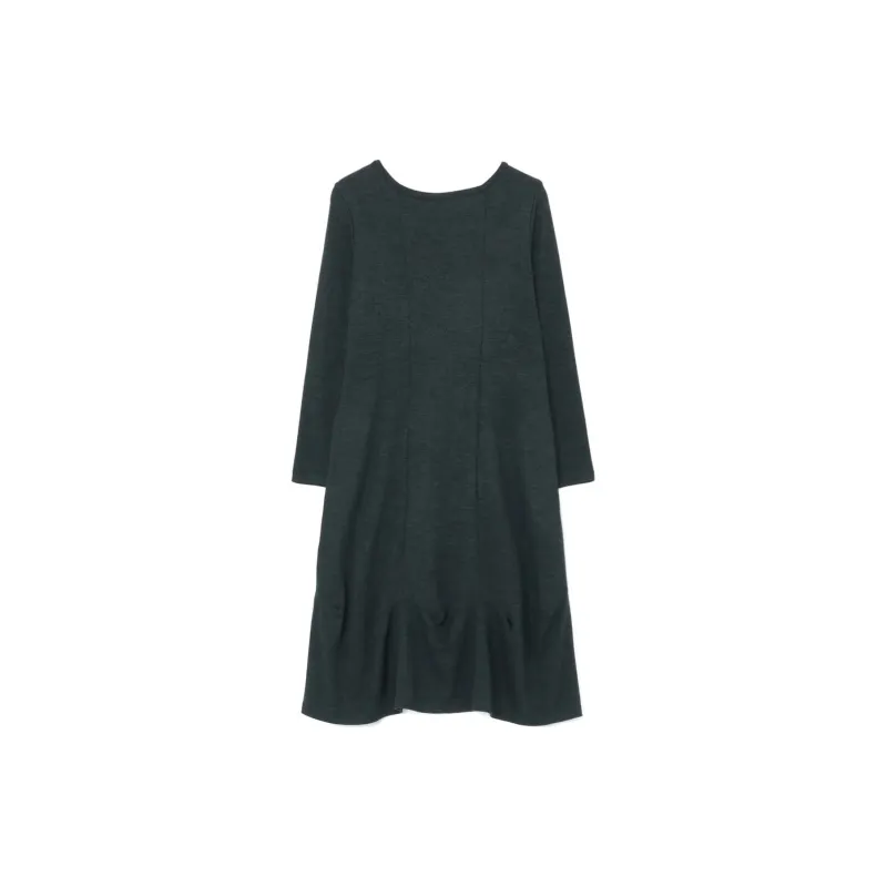 Yohji Yamamoto Long Sleeved Dress Women's Charcoal-1