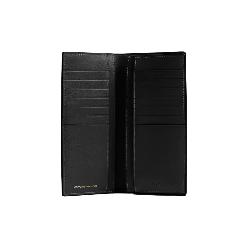 COACH Breast Natural Grain Leather Wallet Mini Men's Black-1