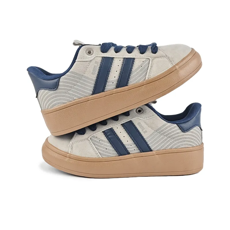 La Chapelle Fashion Trend Stain Resistant Cushioning Wear Resistant Low Top Skateboard Shoes Women's Gray Blue-4