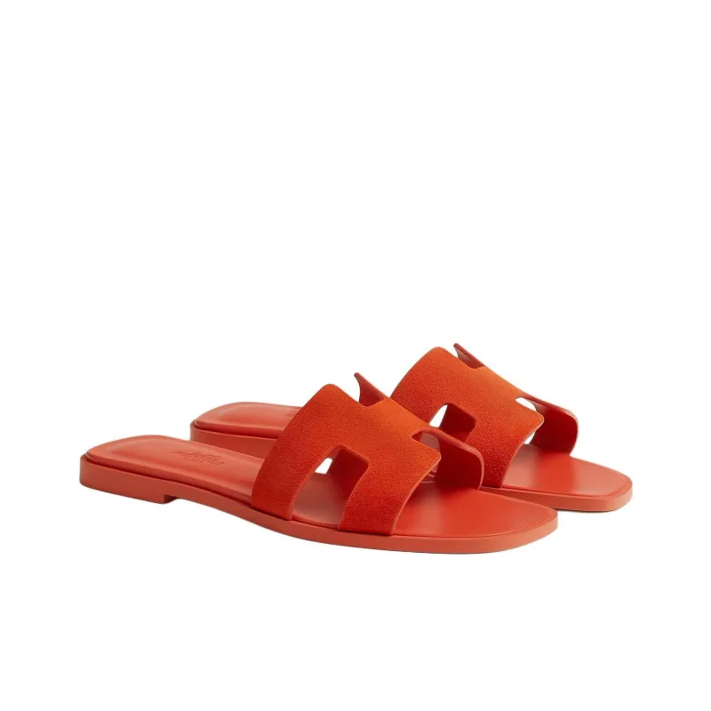 HERMES Oran Slide Slippers Women's Orange-2