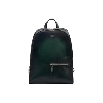 BERLUTI Leather Backpack Men's Green & Black