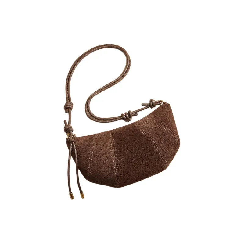 HARSON Cow Leather Croissant Bag Crossbody Bag Regular Women's Coffee-8