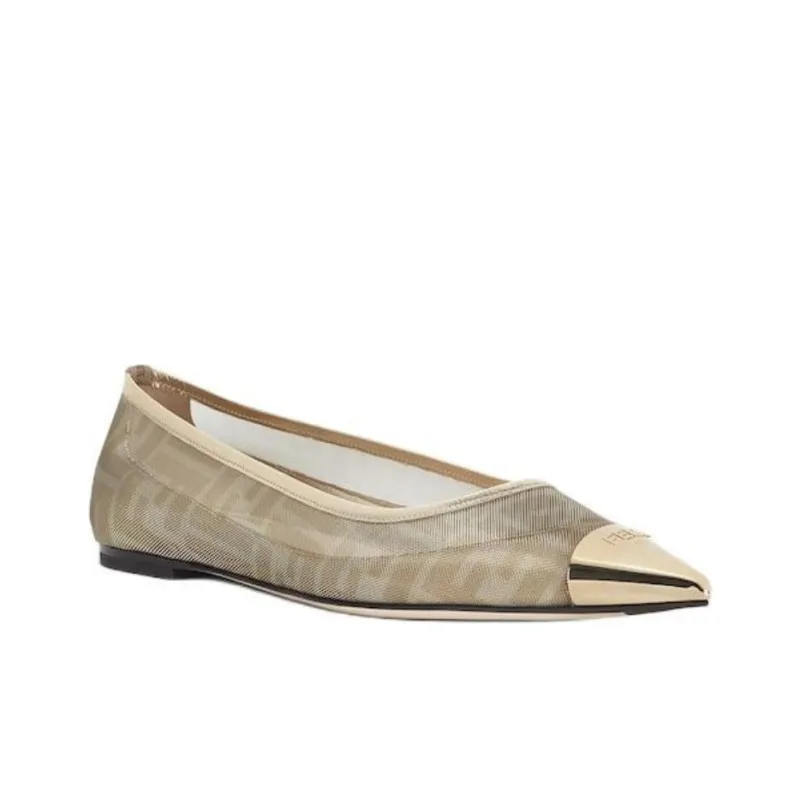 FENDI Colibri Casual Single Shoes Women's Gold-2