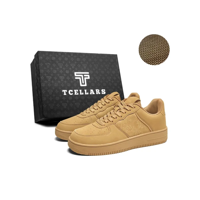 TCELLARS Abrasion Resistant Lightweight Height Increasing Low Top Skateboard Shoes Unisex Exclusive Box-55