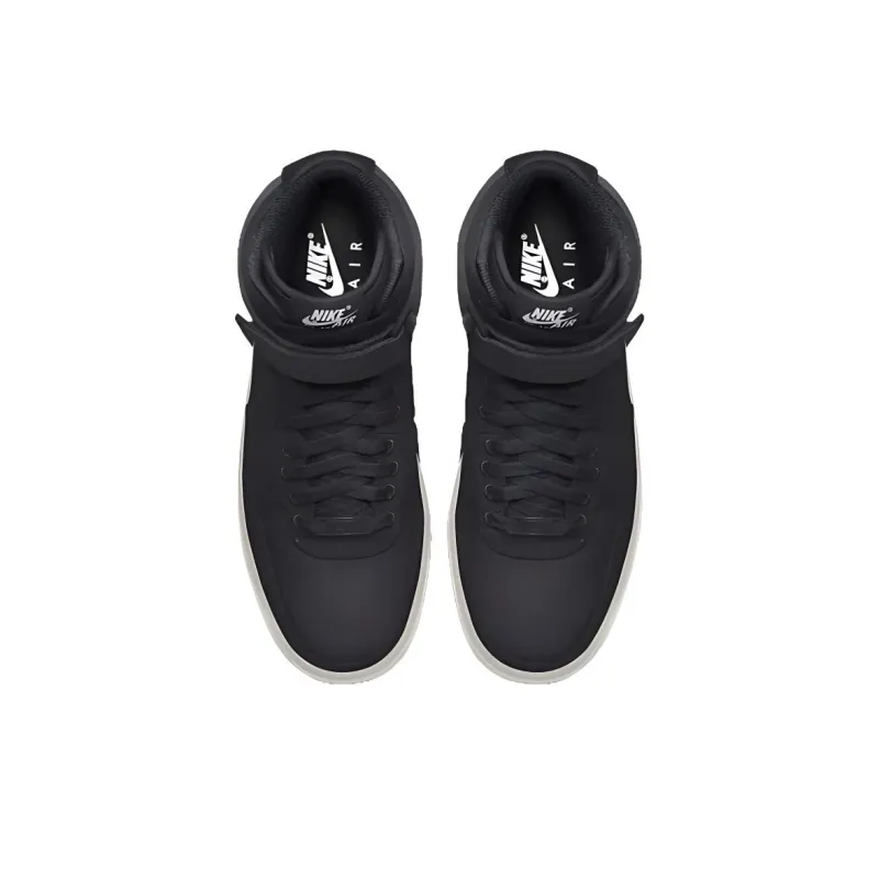 Nike Air Force 1 Cushioning Wear-Resistant High-Top Running Shoes Women's Black White-2
