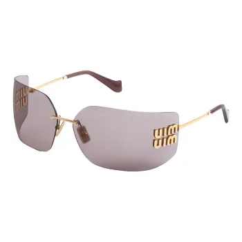MIU MIU Irregular Shape Sunglasses Women's Gold