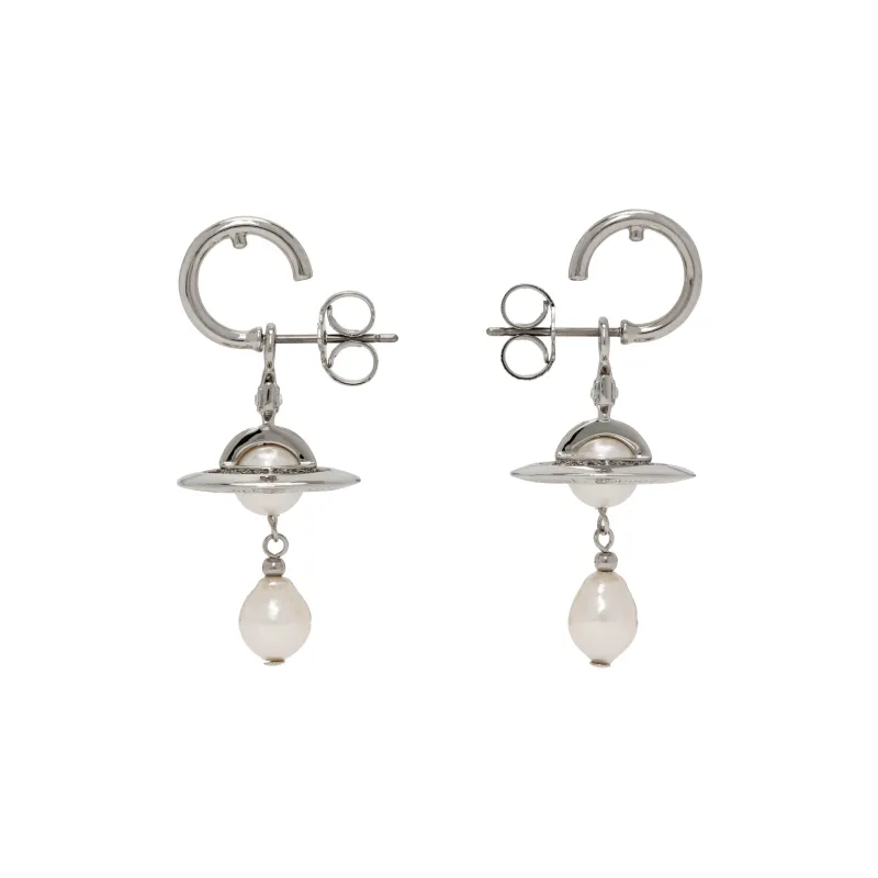 Vivienne Westwood Artificial Pearl, Brass Earrings Women's Silver-0