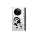 Transparent White-Black with Shin-Chan Pointing at Butt