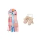 2 Pack (Knit Glove+Blue Pink Scarf)