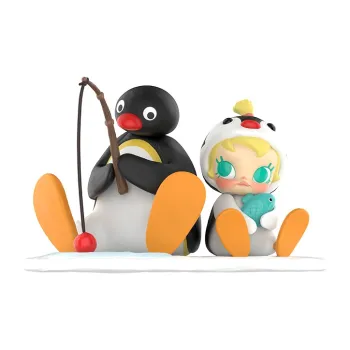 POP MART Baby Molly × PINGU Fishing Time Figure Trendy Hang Tag Box