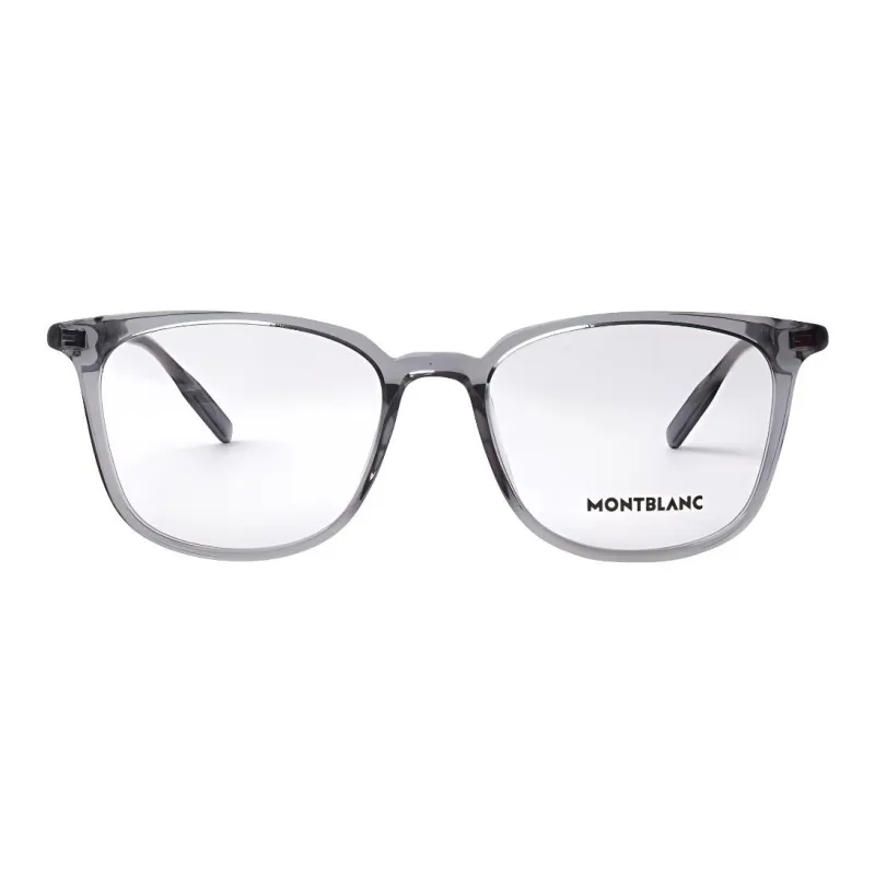 MONTBLANC Plate Frame Oval Eyeglass Frames Men's Gray-1