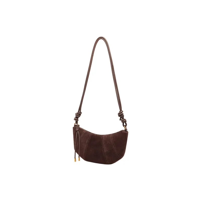 HARSON Cow Leather Croissant Bag Crossbody Bag Regular Women's Coffee-3
