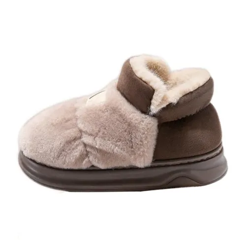 NAIHUO Padded Shoes Women's Winter Warm Platform Indoor Home Slip-Resistant Postpartum Shoes Cotton Slippers