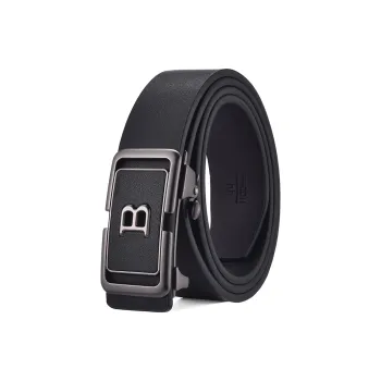 Old Man's Head Split Cow Leather Leather Belts Men's Black Width 3.3cm
