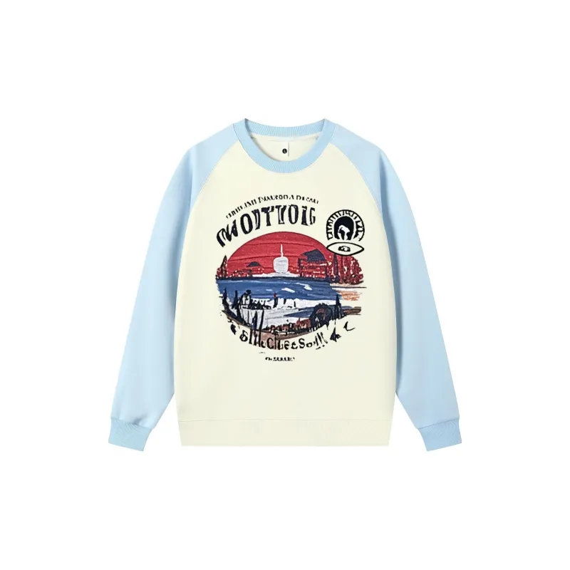 CHANGE SHE Sweatshirt Unisex Beige Apricot & Arctic Blue-2