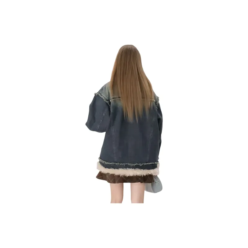 TUSHIFEI Denim Jacket Women's Blue-1