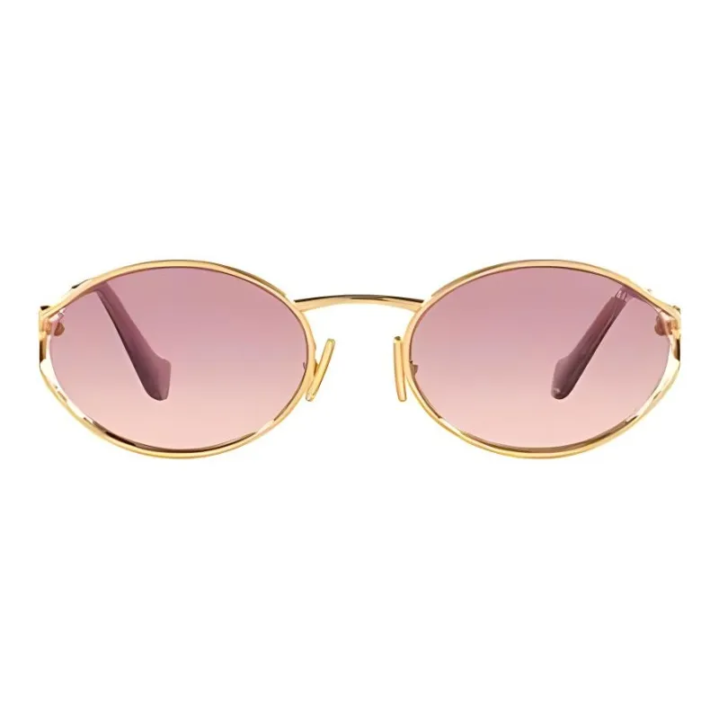 MIU MIU Eyewear Logo-plaque Oval-frame Sunglasses-1