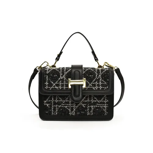 Yalu PU Shoulder Bags Handbags Regular Women's Black/White