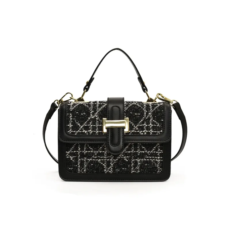 Yalu PU Shoulder Bag, Handbag Regular Women's Black/White-0