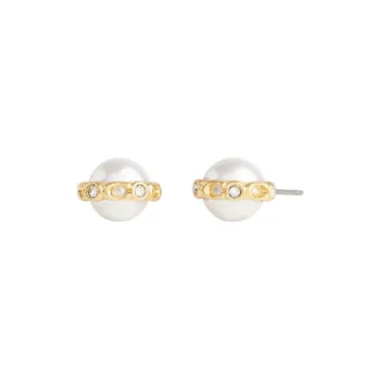 COACH Pearl Embellished Stud Earrings
