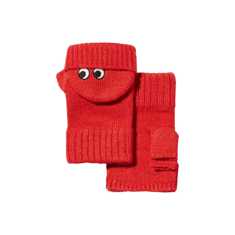 UNIQLO Acrylic Polyamide Sheep Wool Elastane Knit Gloves Women's Multicolor-1