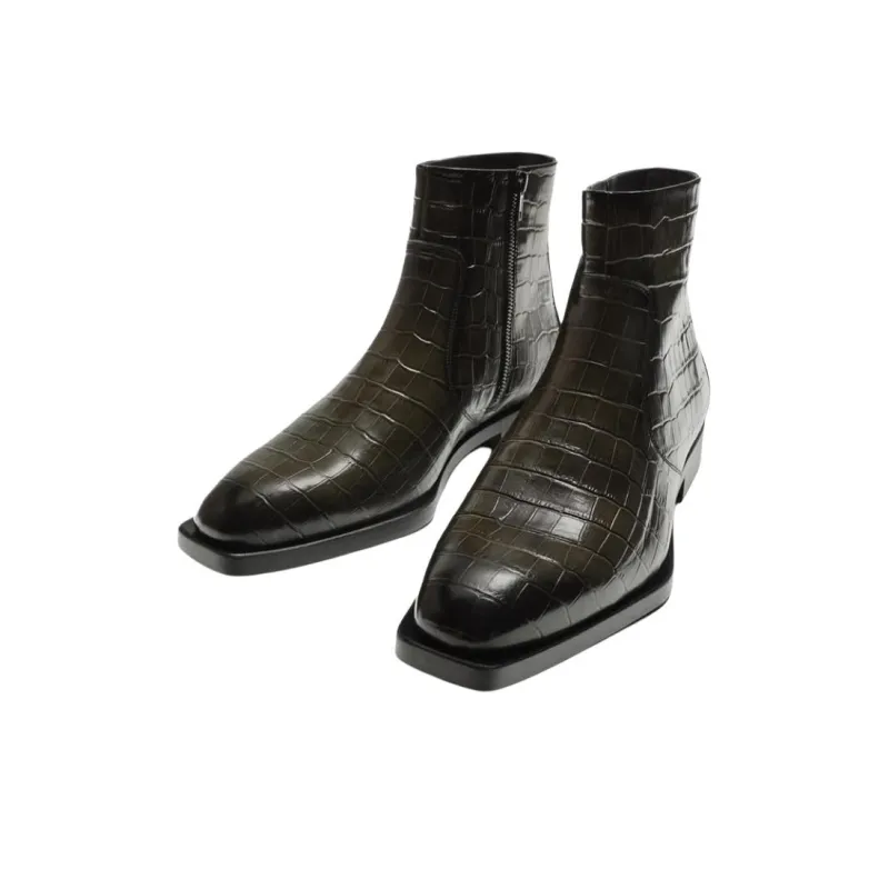 ZARA Ankle Boots Men Green-2