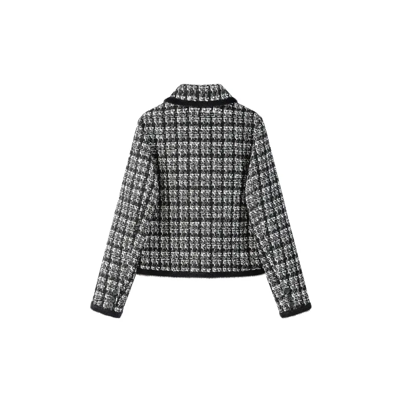 Cypress House Jackets & Coats Women's Black White Plaid-1