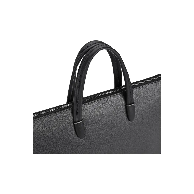 GOLDLION Cow Leather Handbag Large Size Men's Black-4