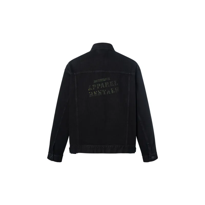 Balenciaga Denim Jacket Regular Fit Men's Black-1
