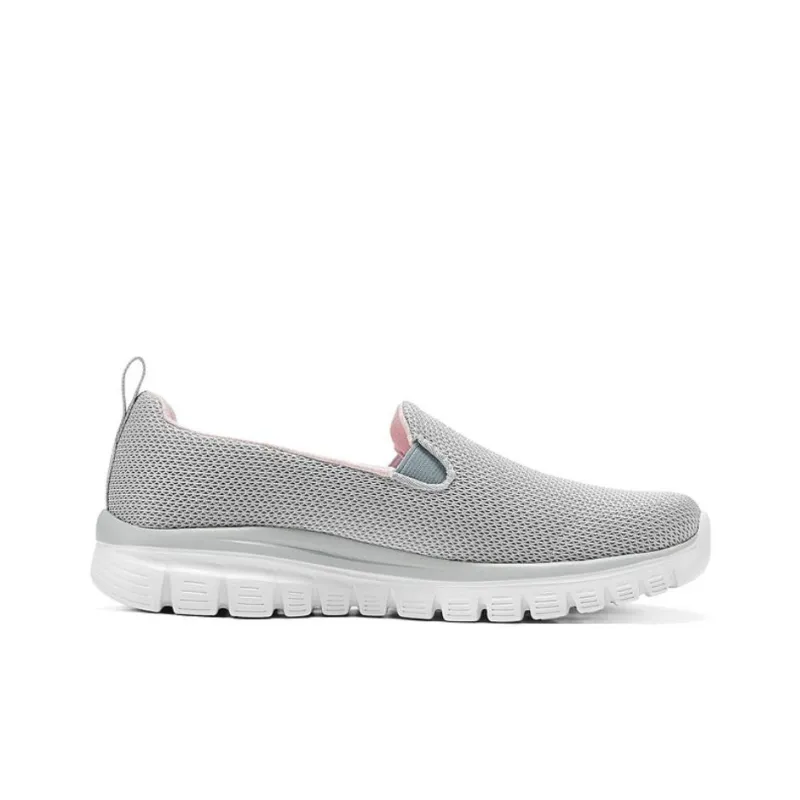 Skechers Sports Life Collection Anti Slip Wear Resistant Low Top Casual Shoes Women's Gray Pink-1