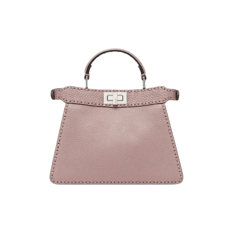 FENDI Peekaboo ISeeU Calfskin Shoulder Bag Crossbody Bag Handbag Small Size Women's Pink-2
