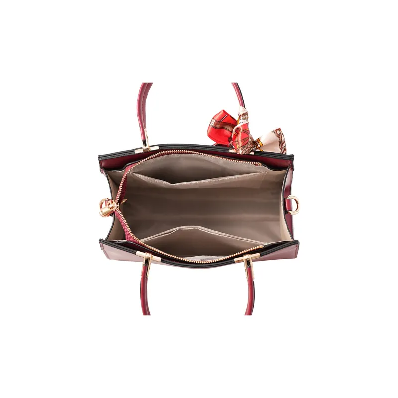 Vigno Synthetic Leather Shoulder Bag Crossbody Bag Handbag Medium Size Women's Red-28
