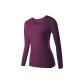 Women's Crew Neck Unlined Clothing (Purple) Thickened and Fleece-Lined/Lace Trims Crew Neck