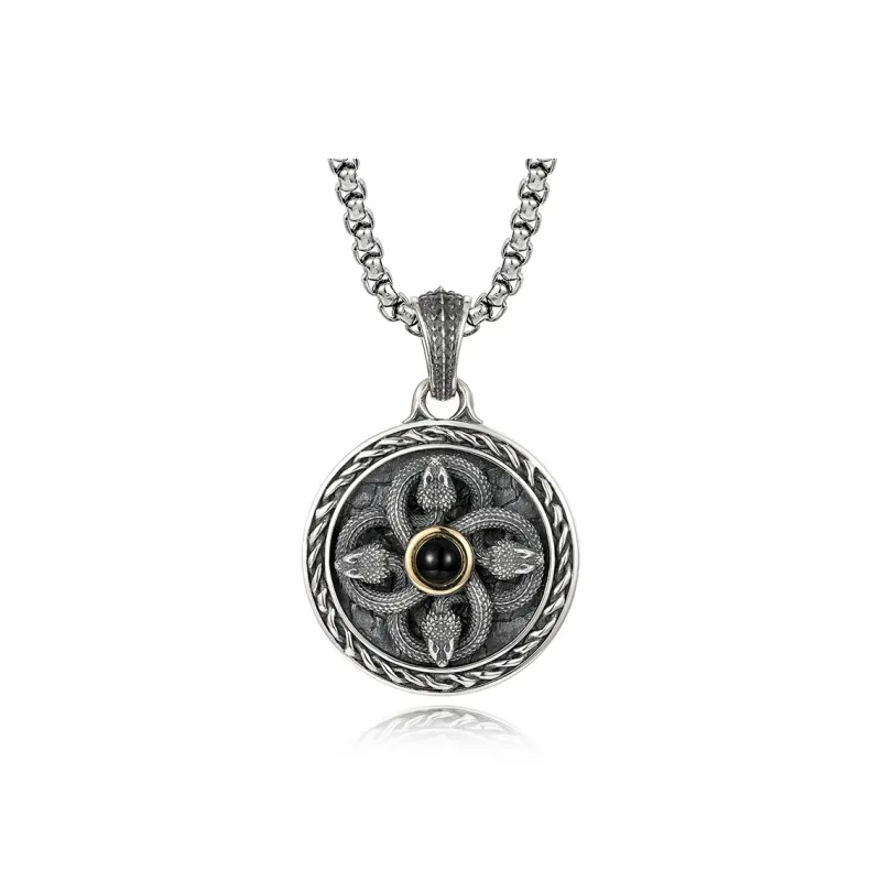 IDEAGEMER S925 Silver Necklaces Men's-0