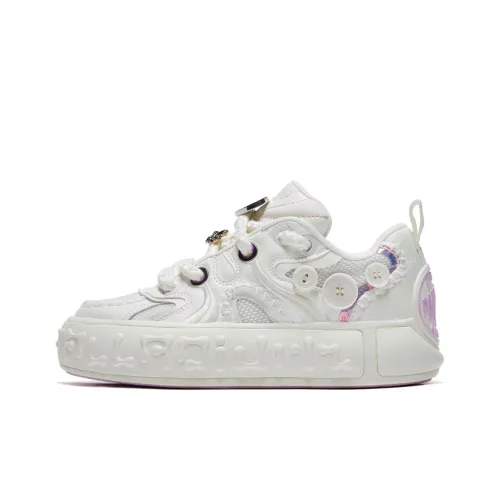 Palladium Button Shoes Wear-Resistant Slip-Resistant Low-Top Skateboard Shoes Unisex Ecru