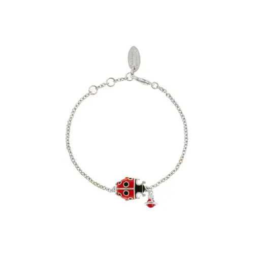 Vivienne Westwood Brass Silver Plated Enamel Bracelets Women's Silver/Red