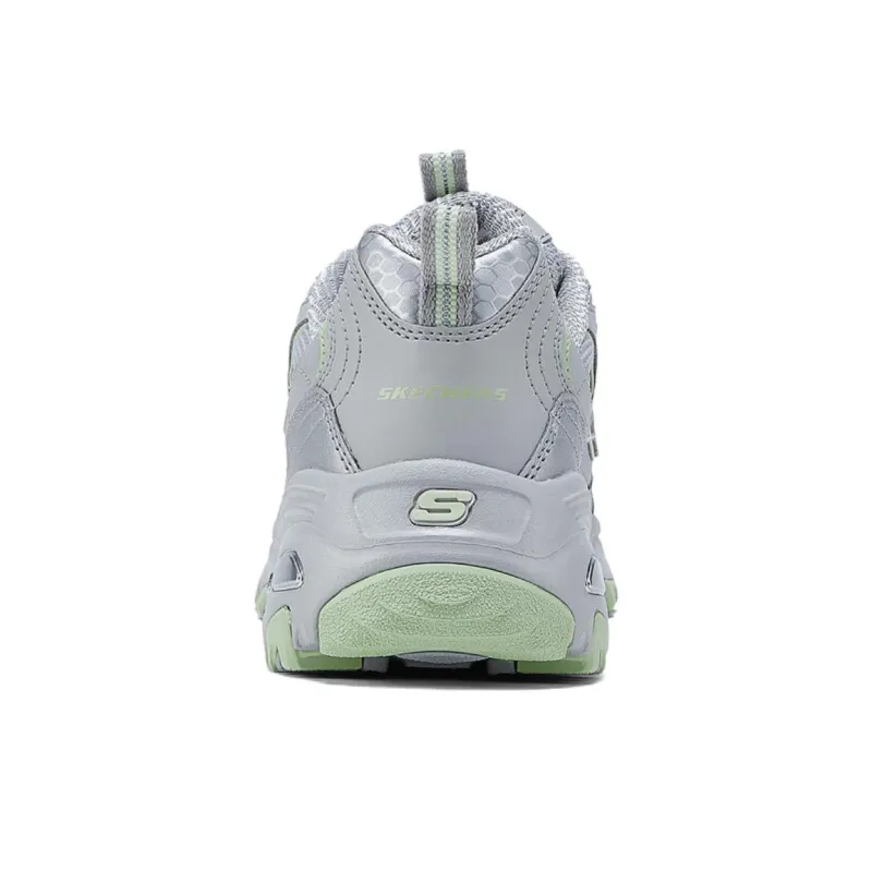 Skechers Anti Slip Wear Resistant Low Top Chunky Sneakers Women's Gray Green-3