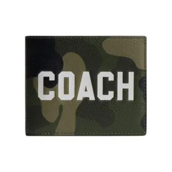 COACH Leather Wallet Unisex Camouflage