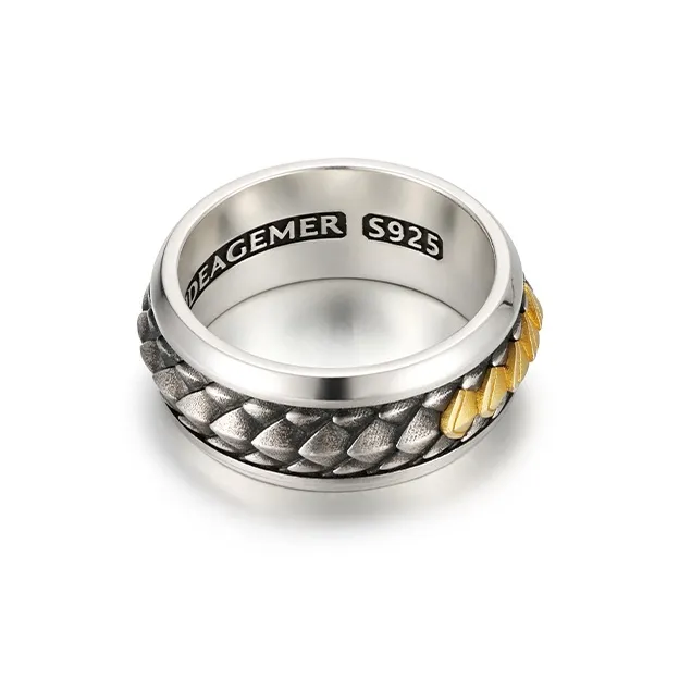 IDEAGEMER S925 Silver Rings Men's-4