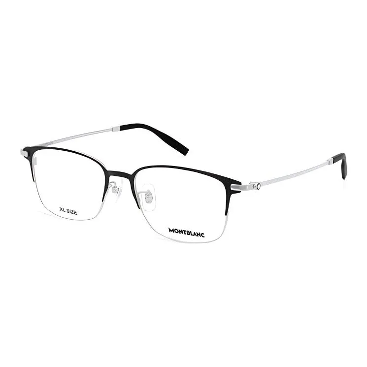 MONTBLANC Titanium Irregular Shape Eyeglass Frames Unisex Black-0