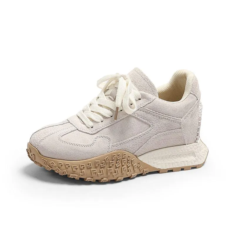 QING MISS Anti Slip Wear Resistant Breathable Lightweight Height Increasing Low Top Casual Shoes Women's-0