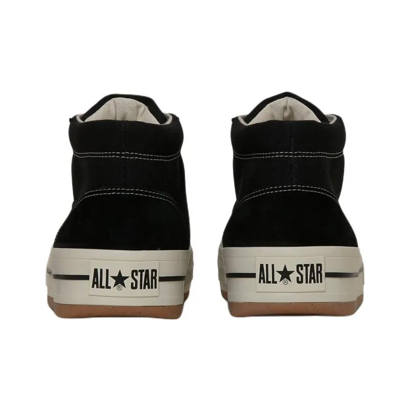 Converse All Star Anti Slip Wear Resistant Mid Top Canvas Shoes Unisex Black-4