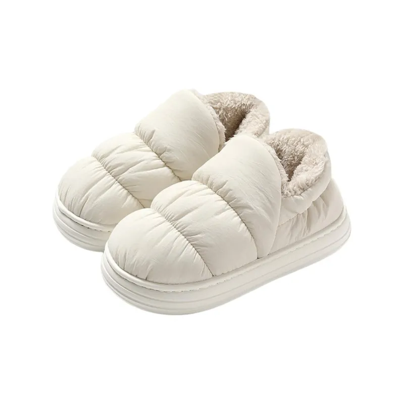 NAIHUO Women's Winter Couple Indoor Home Fleece-Lined Platform Warm Padded Shoes For Home Use Water-Resistant-3
