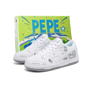 Pepe The Frog Anti Slip And Wear Resistant Height Increasing Low Top Skateboard Shoes Unisex