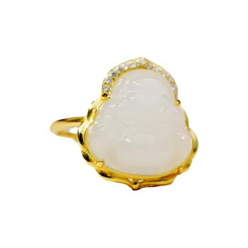 FANHAOGANG JADE Hetian Jade Rings White Jade Women's