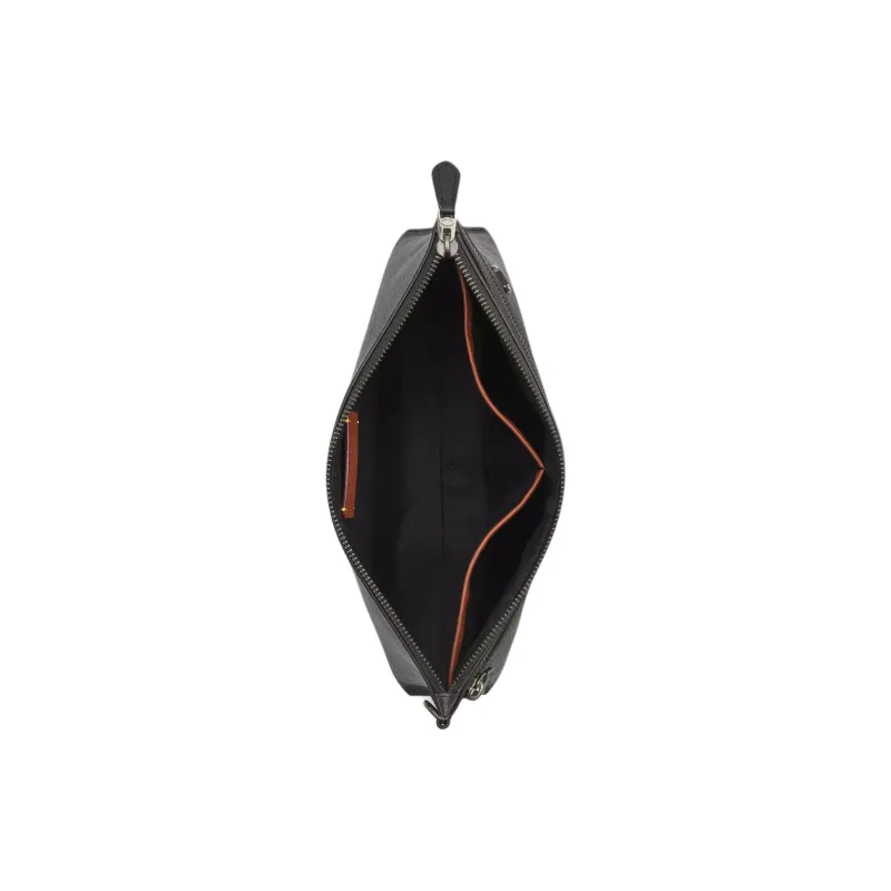 COACH Coated Canvas Clutch Large Size Unisex Black-1