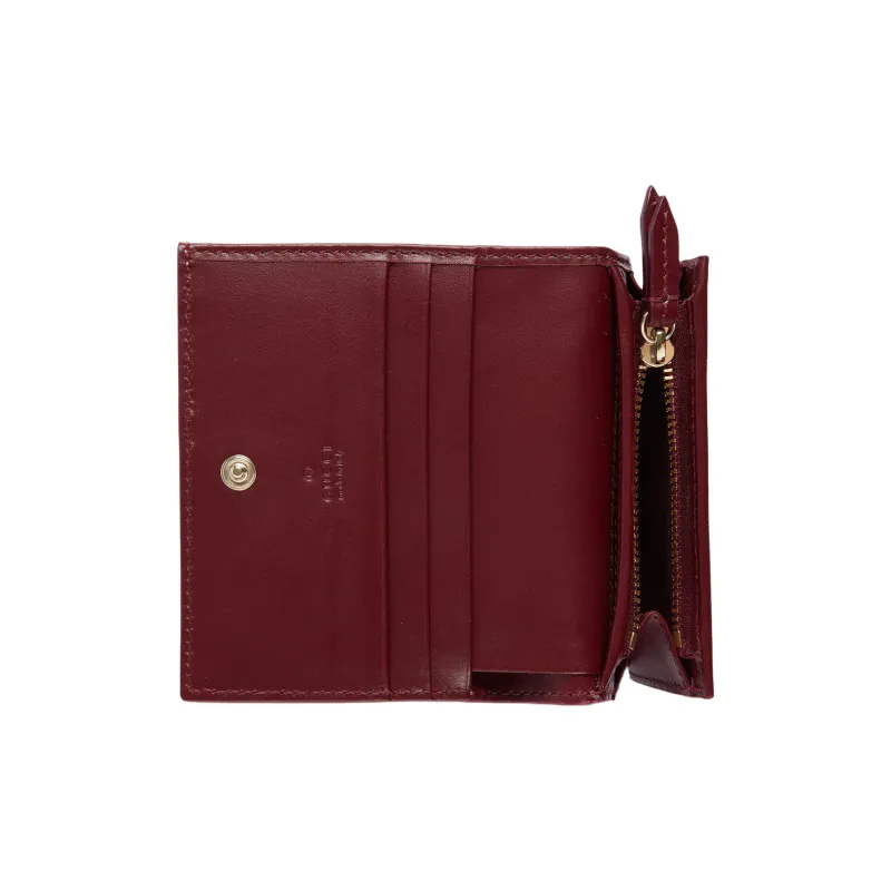 GUCCI Coated Fabric Wallet Mini Women's Beige & Dark Brown-4