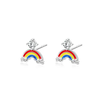 KADER 925 Sterling Silver Stud Earrings Women's Multicolor