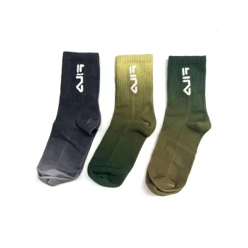 FILA Mid-Calf Socks Men's 3 Pack Lace Khaki Water Blue Gray Light Orange