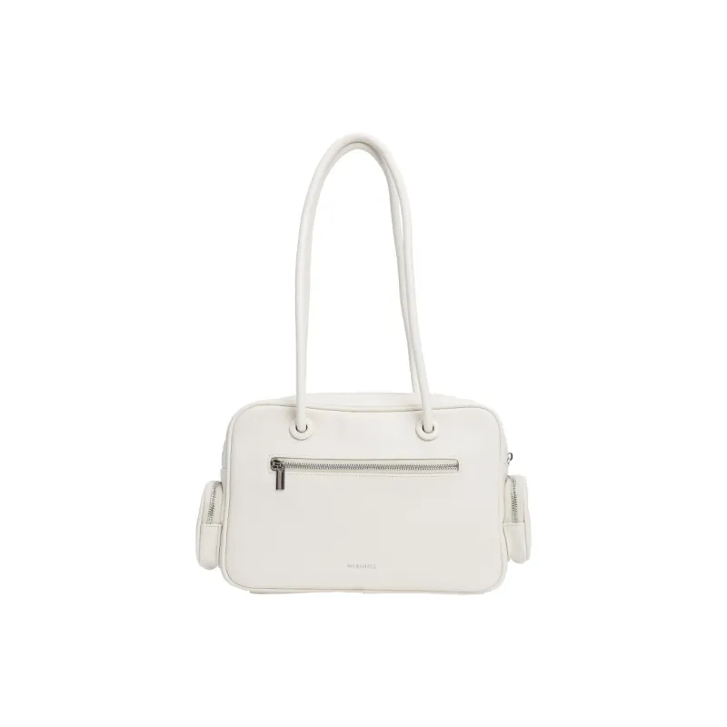 MERIMIES Artificial Leather Shoulder Bag Large Size Women's White-2